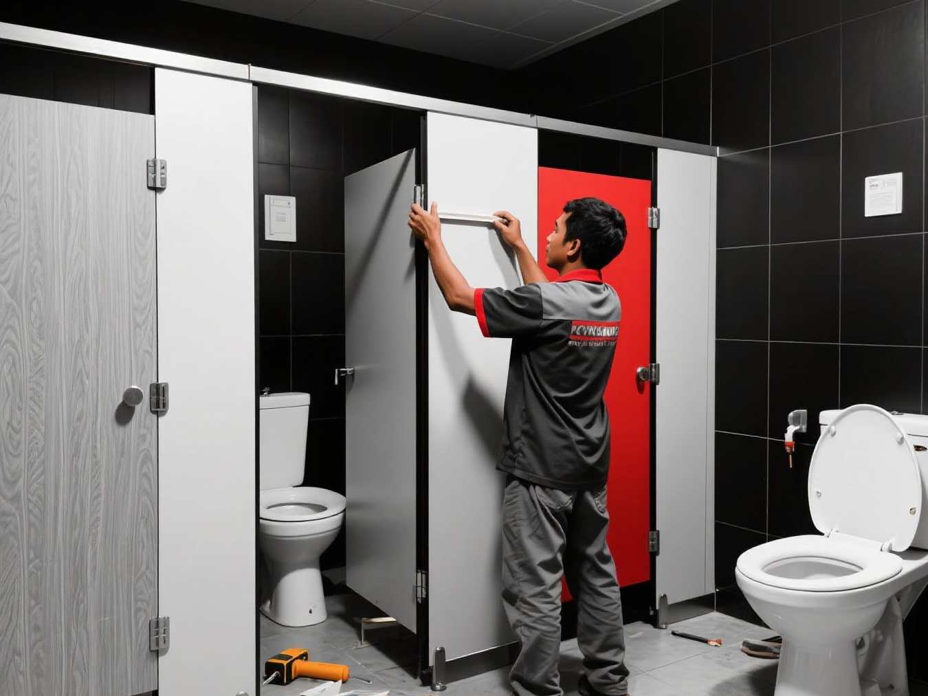 Jual Pasang Instalasi Toilet Cubicle (partisi + pemasangan) 2